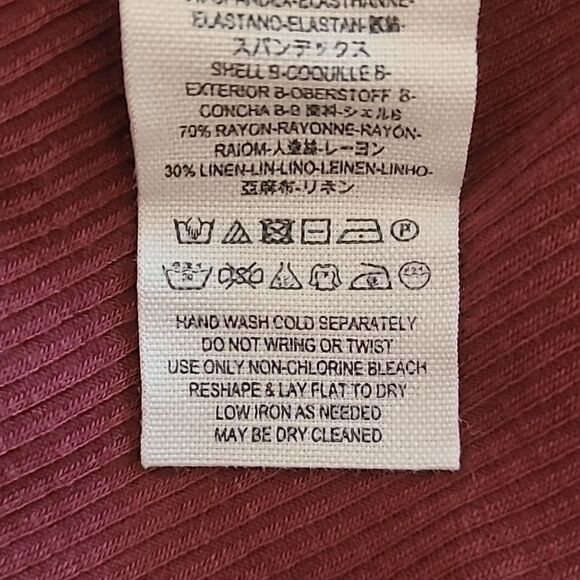 We The Free Distressed Tunic Tee Ribbed Baby Doll Hippie Cranberry Red Size M - Picture 12 of 13